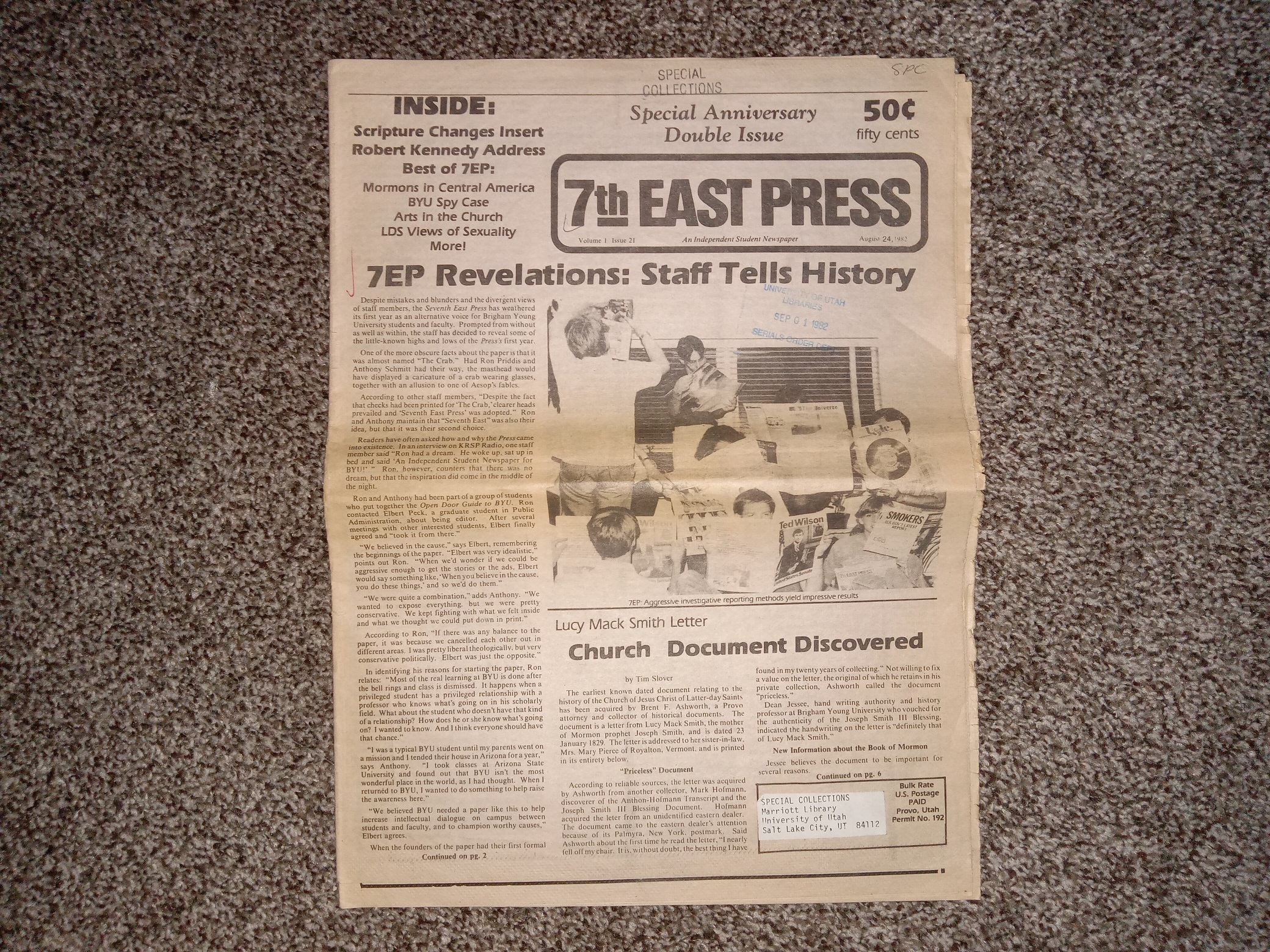 7th East Press: Vol. 1, Issue 21, August 24, 1982 (Newspaper) (1982)