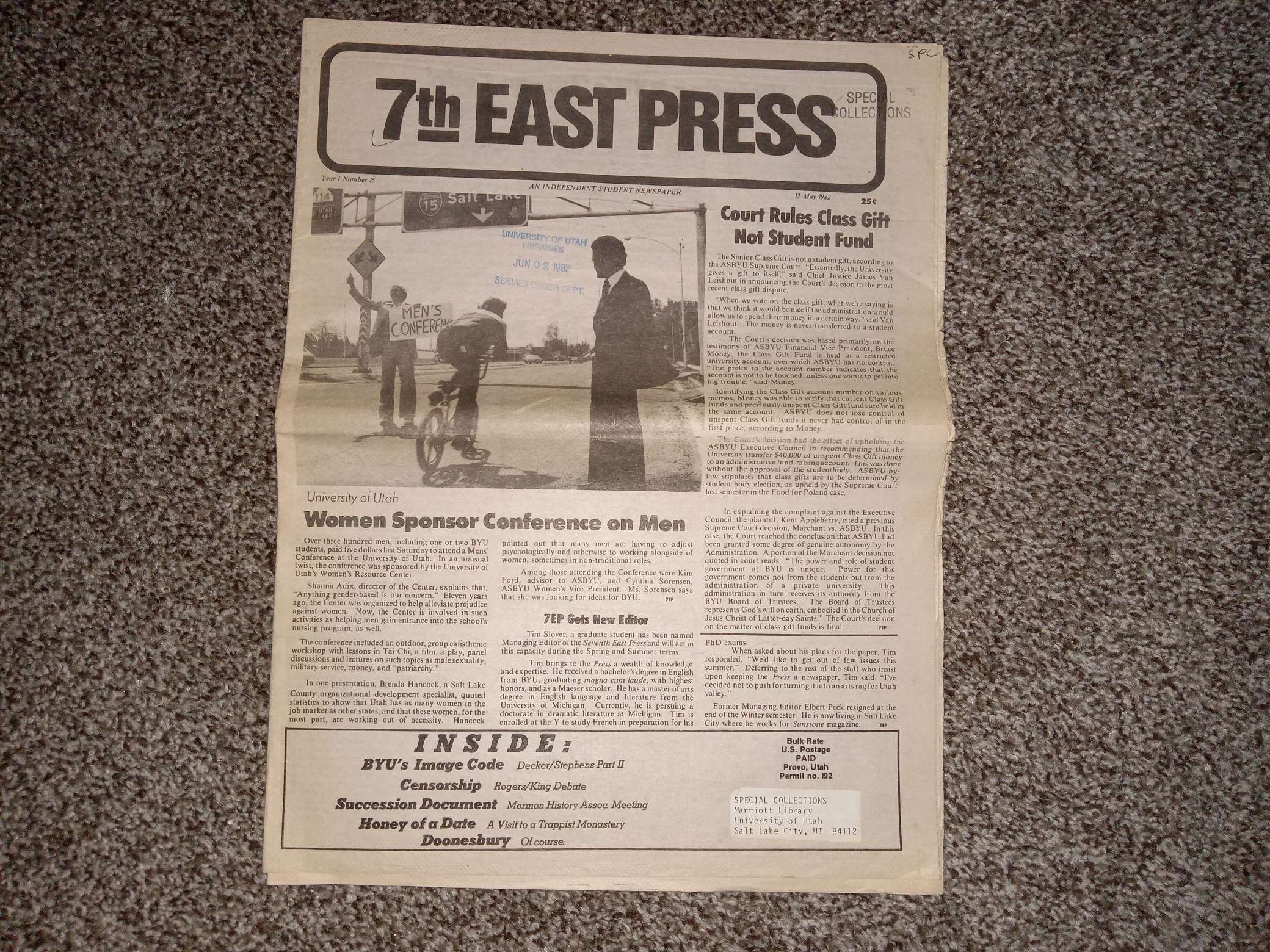 7th East Press: Year 1, No. 16, 17 May, 1982 (Newspaper) (1982)