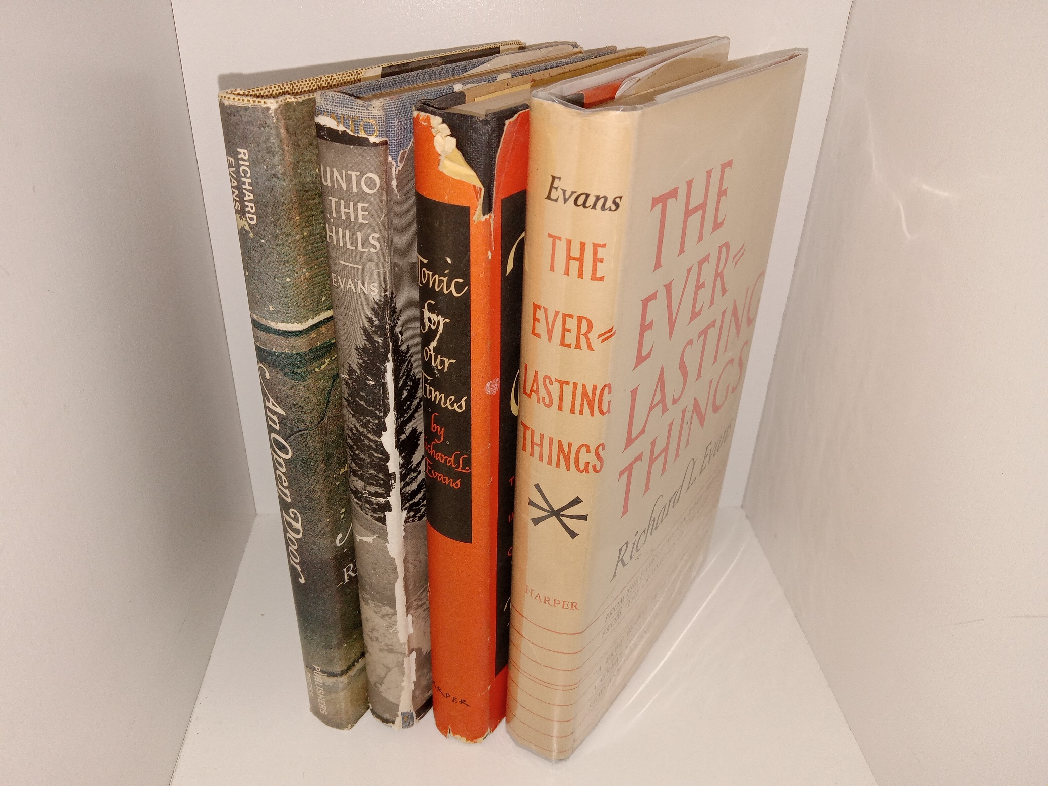 4 LDS Books by Richard L. Evans: The Ever-Lasting Things / Tonic for Our Times / Unto the Hills / An Open Door (See Details)