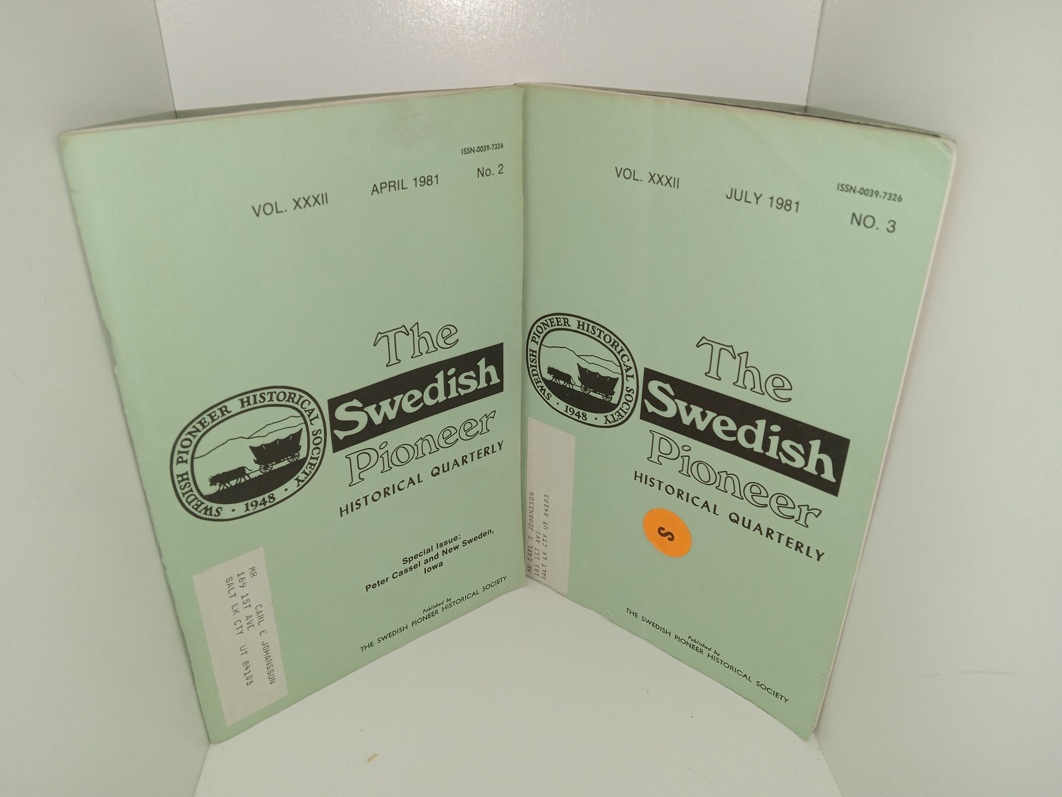 2 Issues of The Swedish Pioneer Historical Quarterly
