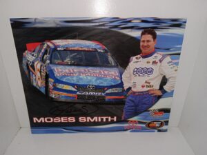 Signed Photographs of Nascar Driver Moses Smith