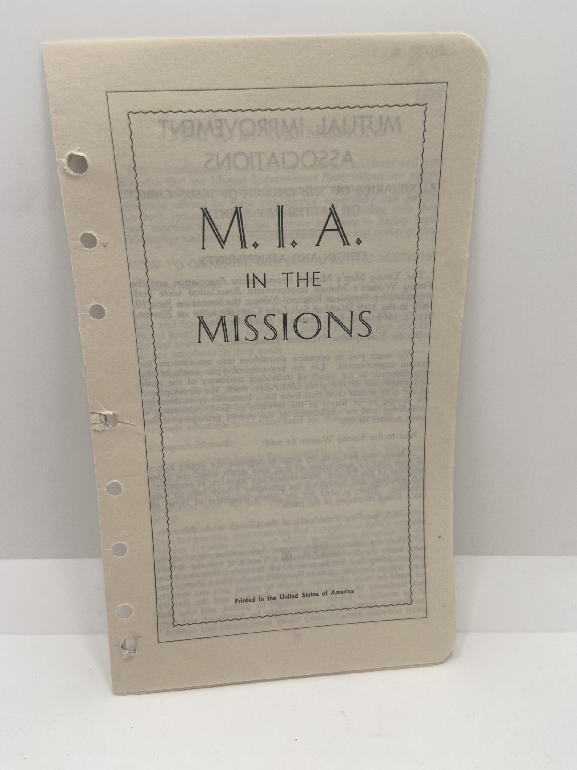 M.I.A. in the Missions