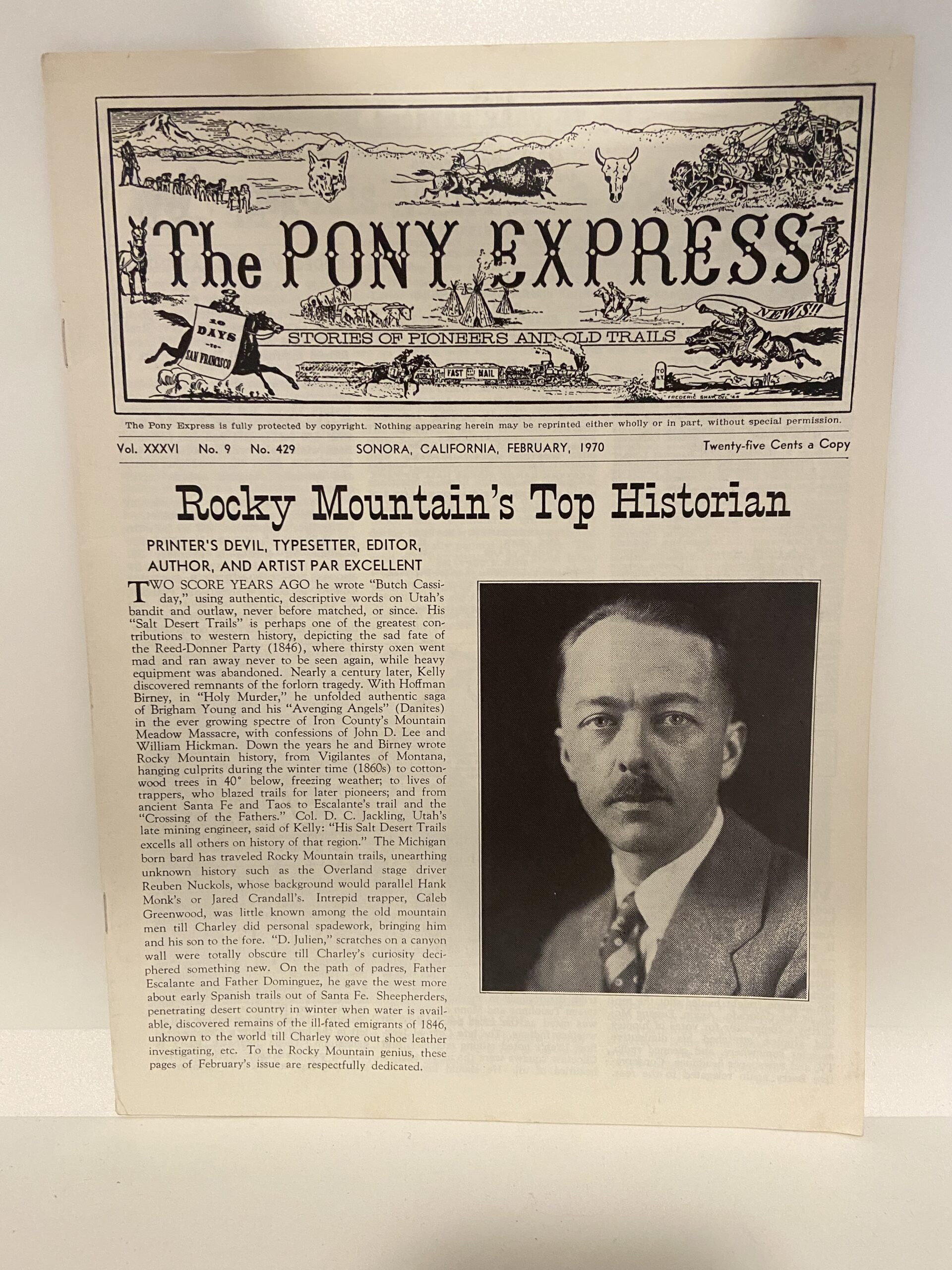 The Pony Express: Vol. XXXVI, No. 9, No. 429, Sonora, California, February, 1970 (Newsletter)