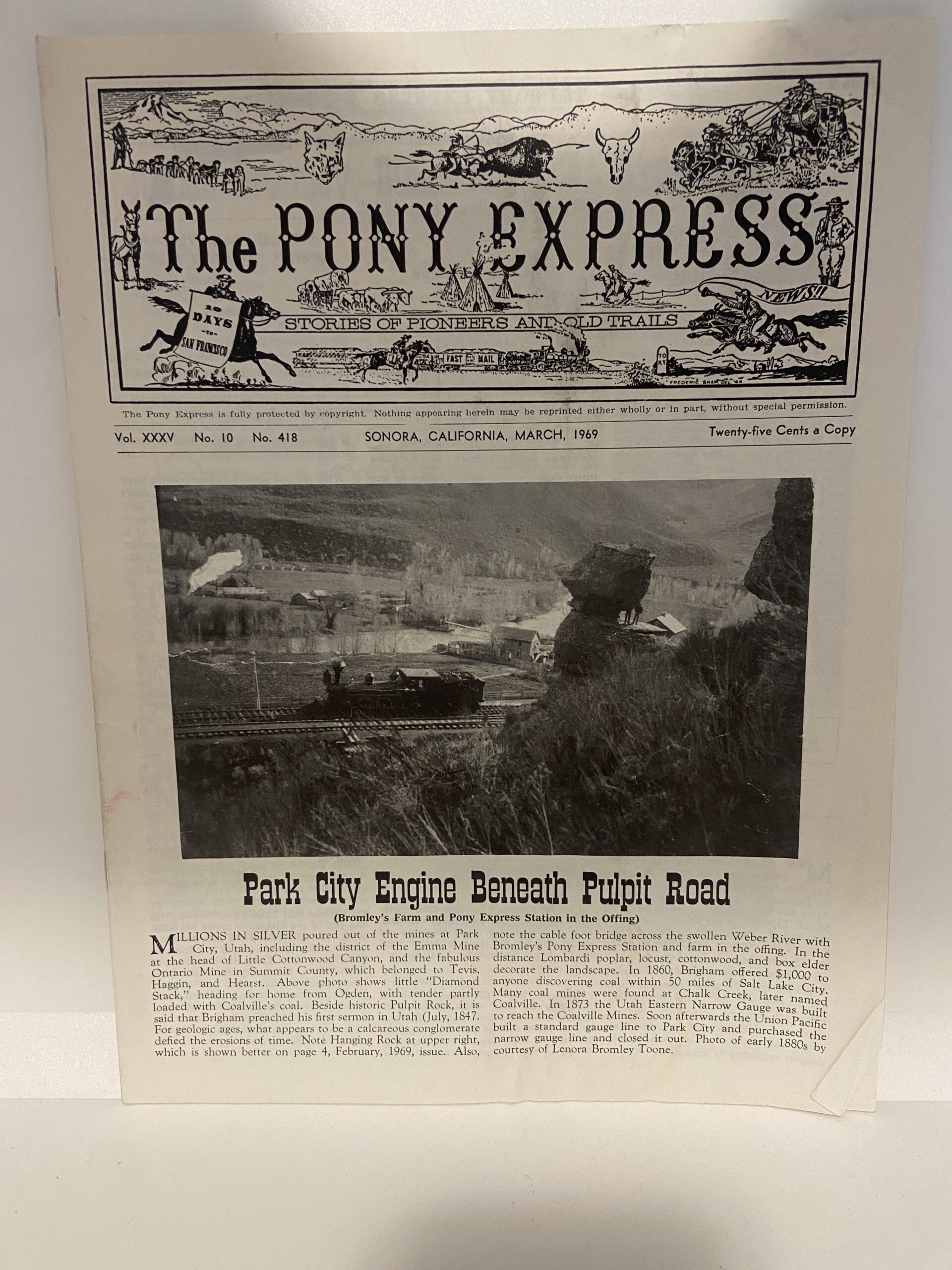 The Pony Express: Vol. XXXV, No. 10, No. 418, Sonora, California, March, 1969 (Newsletter)