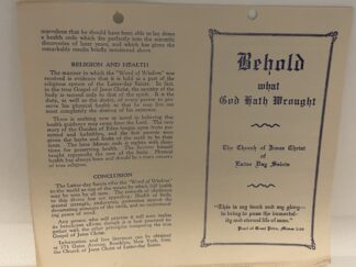 Behold What God Hath Wrought