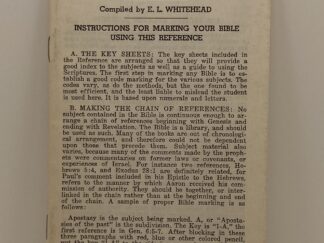 A Mark Your Bible Reference - Ninth Edition - 1967 - Compiled by E. L. Whitehead