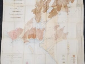 1907 — Large “Geological Map and Sections of Controller Bay Region, Alaska — 3′ Wide x 3′ Tall