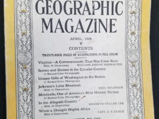National Geographic Magazine — April  1929 — Single Issue Magazine — [No Map] — Volume LV Number Four