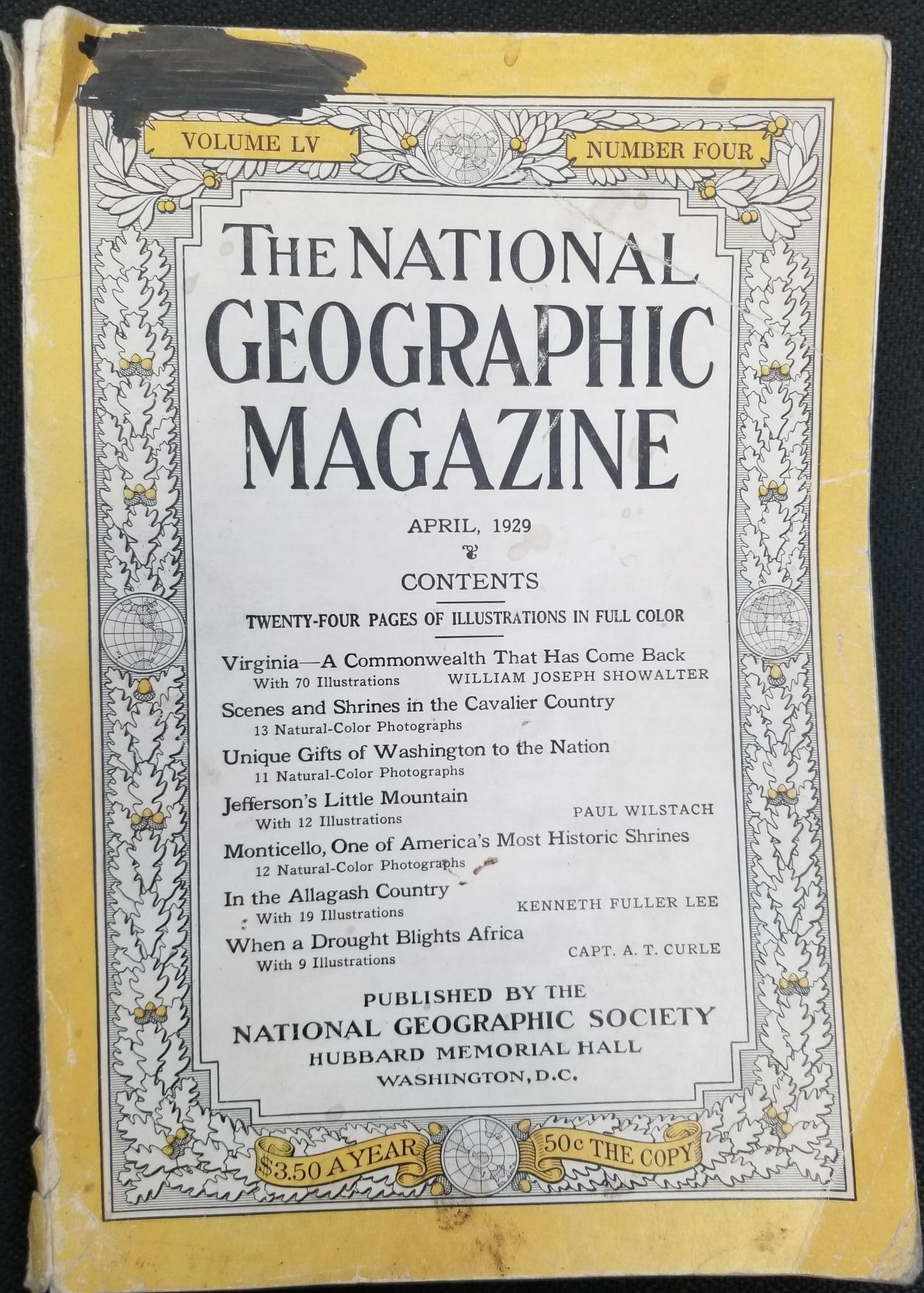 National Geographic Magazine April 1929 Single Issue Magazine No Map Volume Lv Number 9145
