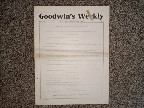 Goodwin's Weekly: Vol. 19, No. 7, Salt Lake City, Utah, June 3, 1911 (Newspaper) (1911)