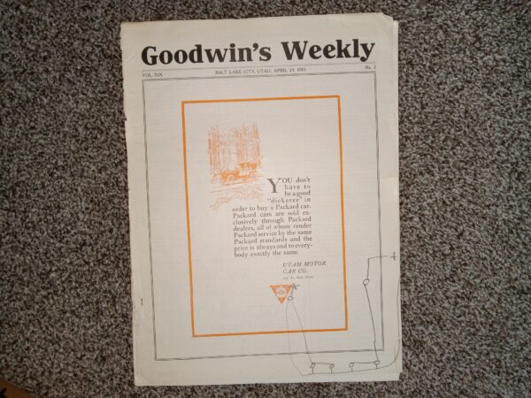 Goodwin’s Weekly: Vol. 19, No. 2, Salt Lake City, Utah, April 29, 1911 (Newspaper) (1911)