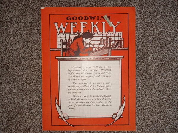 Goodwin’s Weekly: Vol. 21 [Eleventh Year], No. 24, Salt Lake City, Utah, September 28, 1912 (Newspaper) (1912)
