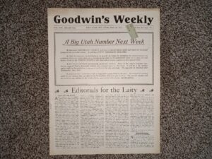 Goodwin’s Weekly: Vol. 21, No. 6, Salt Lake City, Utah, May 25, 1912 (Newspaper) (1912)