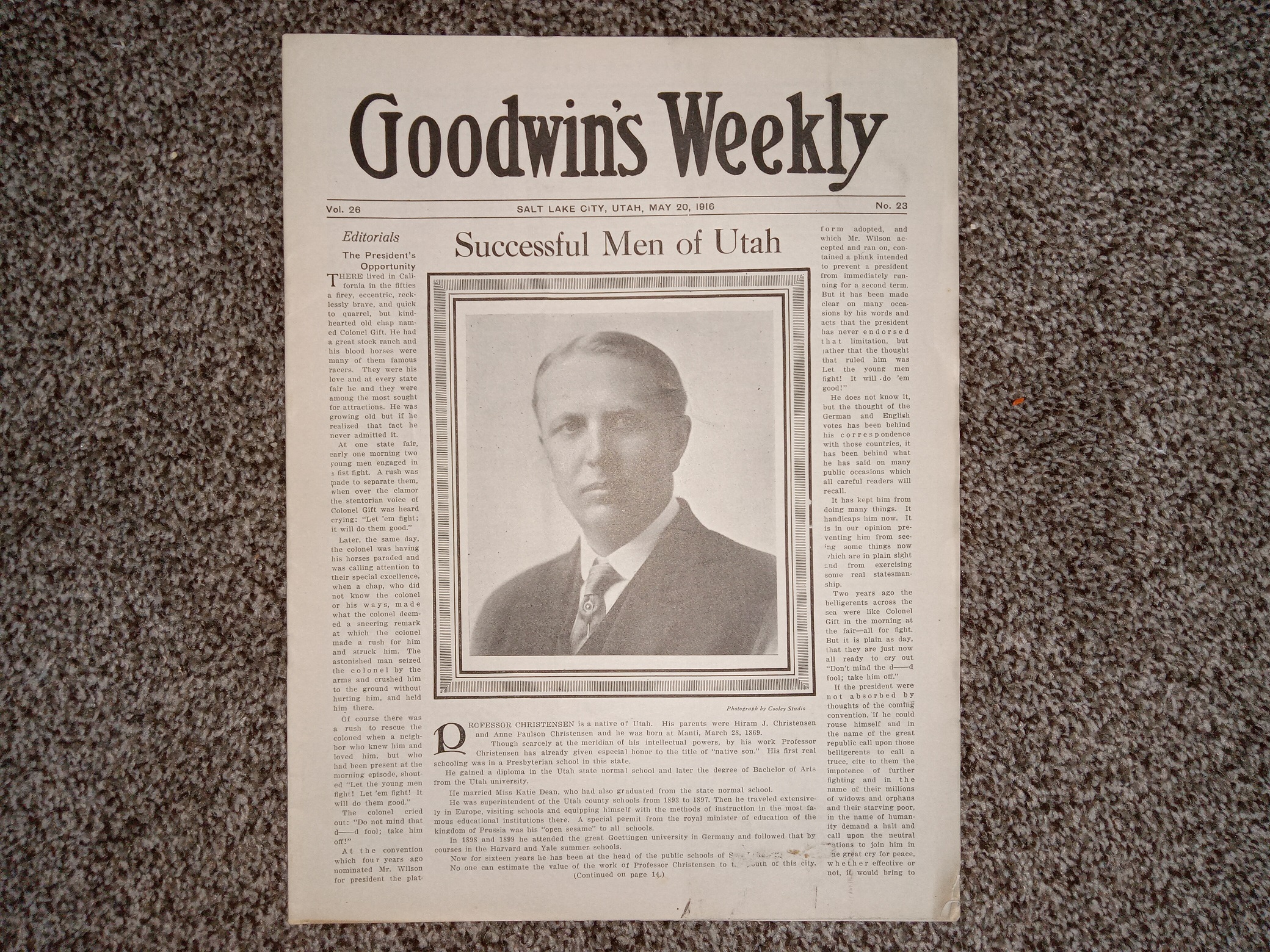 Goodwin’s Weekly: Vol. 26, No. 23, Salt lake City, Utah, May 20, 1916 (Newspaper) (1916)