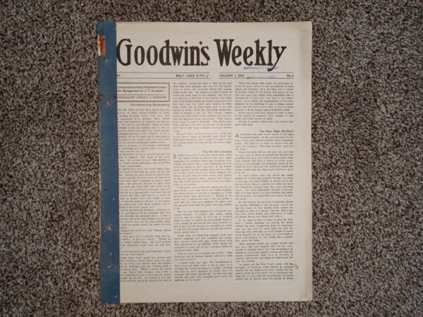 Goodwin’s Weekly: Vol. 26, No. 3, Salt Lake City, Utah, January 1, 1916 (Newspaper) (1916)