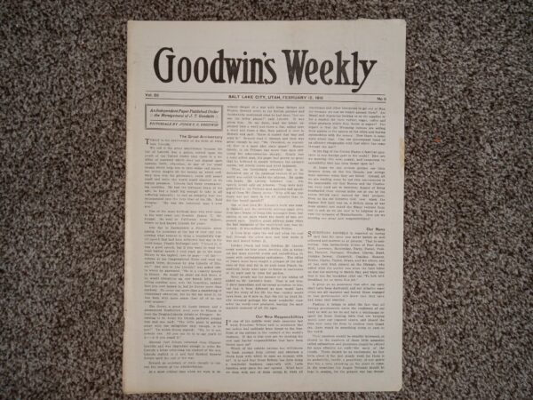Goodwin's Weekly: Vol. 26, No. 9, Salt Lake City, Utah, February 12, 1916 (Newspaper) (1916)