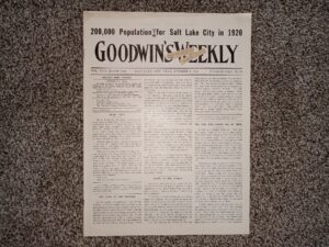 Goodwin’s Weekly: Vol. 22 [Twelfth Year], No. 25, Salt Lake City, Utah, October 4, 1913 (Newspaper) (1913)