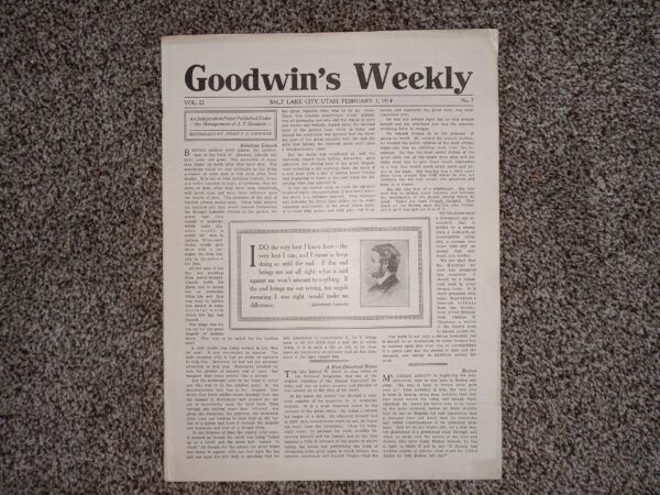 Goodwin's Weekly: Vol. 22, No. 7, Salt Lake City, Utah, February 7, 1914 (Newspaper) (1914)