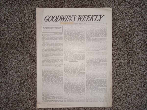 Goodwin’s Weekly: Vol. 22, No. 12, Salt Lake City, Utah, March 14, 1914 (Newspaper) (1914)