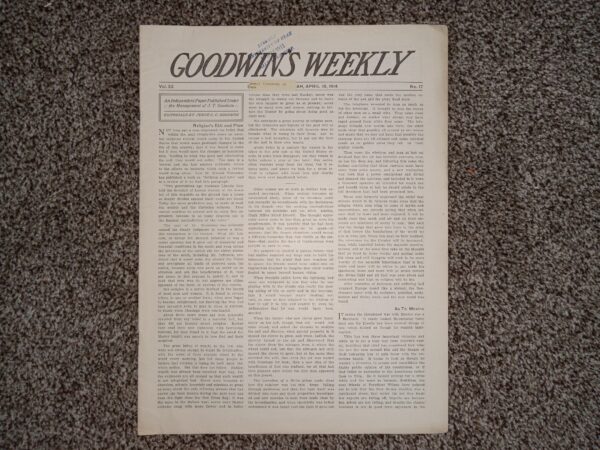 Goodwin’s Weekly: Vol. 22, No. 17, Salt Lake City, Utah, April 18, 1914 (Newspaper) (1914)
