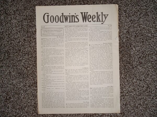Goodwin’s Weekly: Vol. 22, No. 20, Salt Lake City, Utah, May 9, 1914 (Newspaper) (1914)