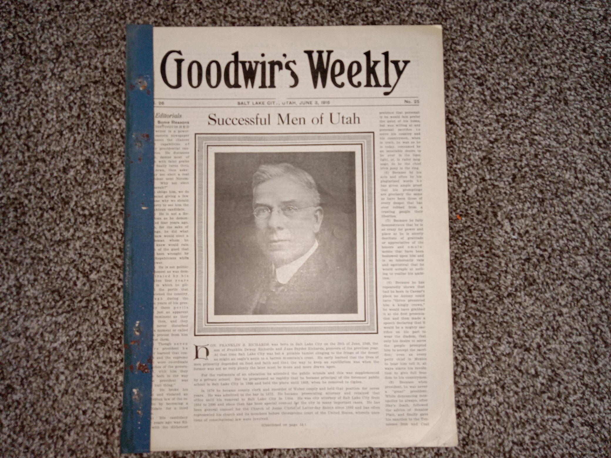 Goodwin’s Weekly: Vol. 26, No. 25, Salt Lake City, Utah, June 3, 1916 (Newspaper) (1916)