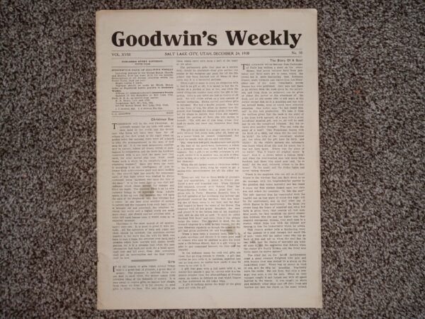 Goodwin’s Weekly: Vol. 18, No. 10, Salt Lake City. Utah, December 24, 1910 (Newspaper) (1910)
