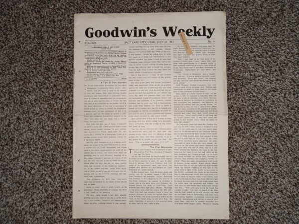 Goodwin’s Weekly: Vol. 19, No. 14, Salt Lake City, Utah, July 22, 1911 (Newspaper) (1911)