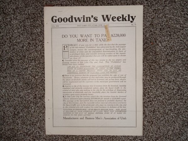 Goodwin’s Weekly: Vol. 19, No. 10, Salt Lake City, Utah, June 24, 1911 (Newspaper) (1911)