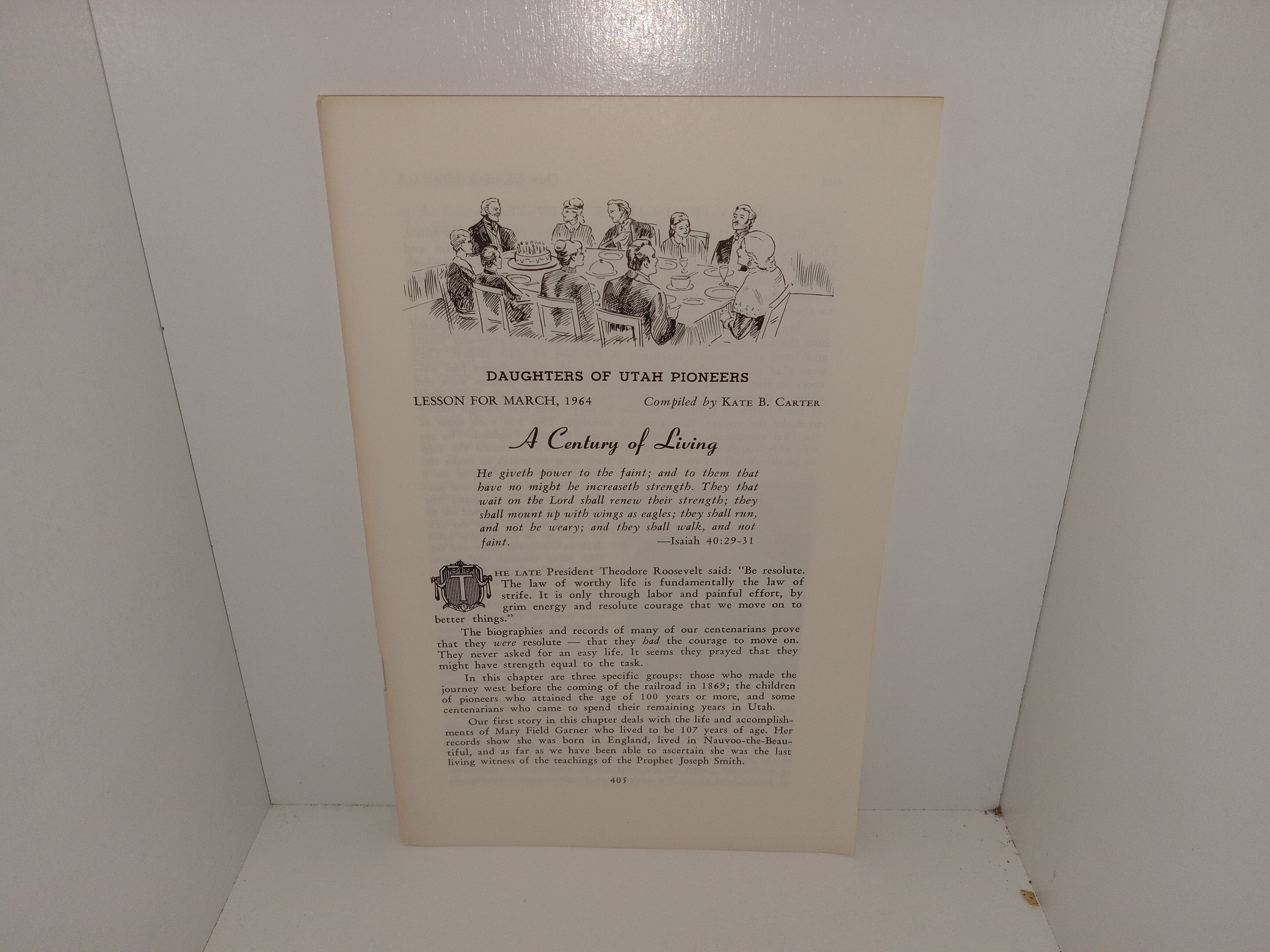 Daughters of Utah Pioneers, Lesson for March, 1964: A Century of Living (1964) ~ Compiled by Kate B. Carter