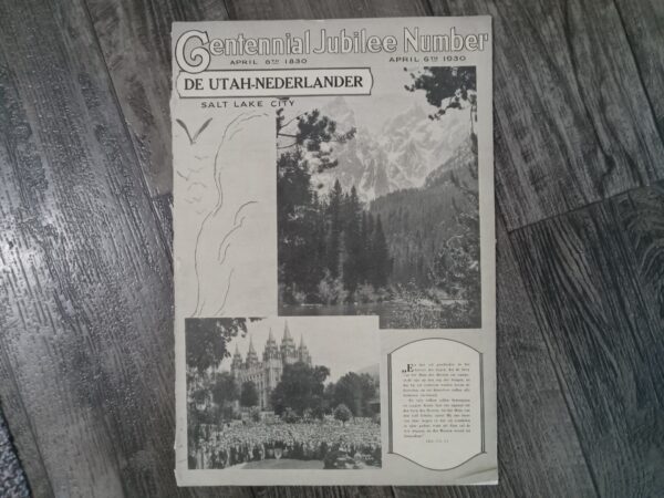 De Utah-Nederlander: Centennial Jubilee Number 1, April 6th, 1930 (Danish: The Utah Dutchman: Centennial Jubilee Number 1, April 6th, 1930) (Newspaper) (1930)