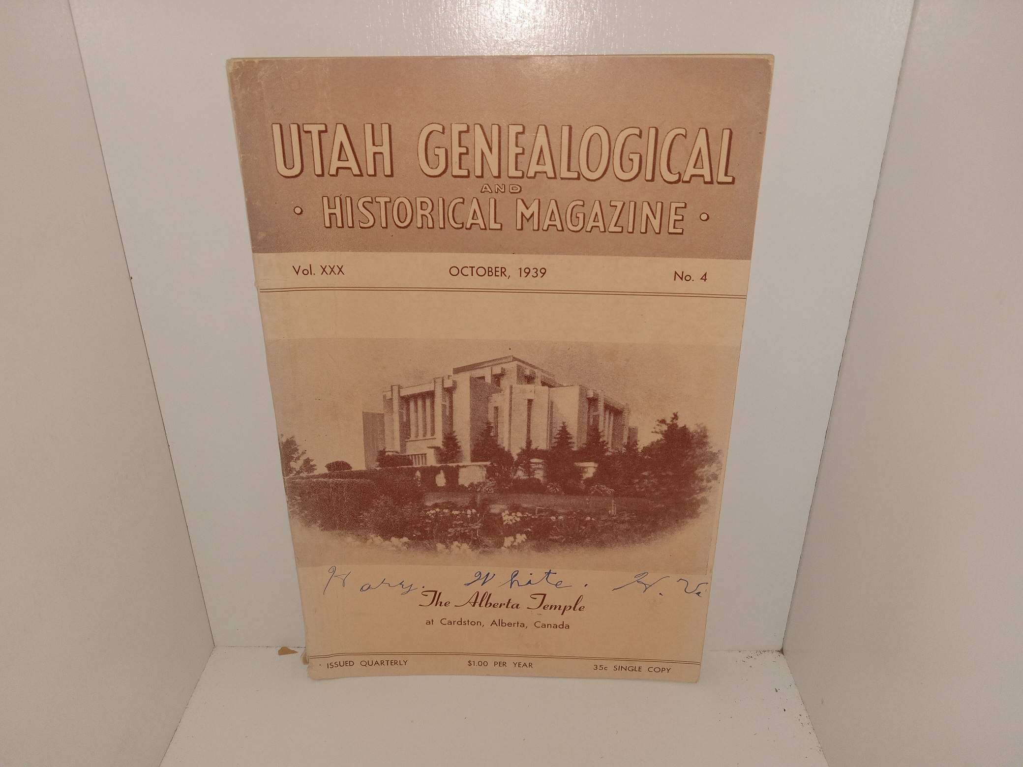 Utah Genealogical and Historical Magazine: Vol. 30, No. 4, October, 1939 (1939)