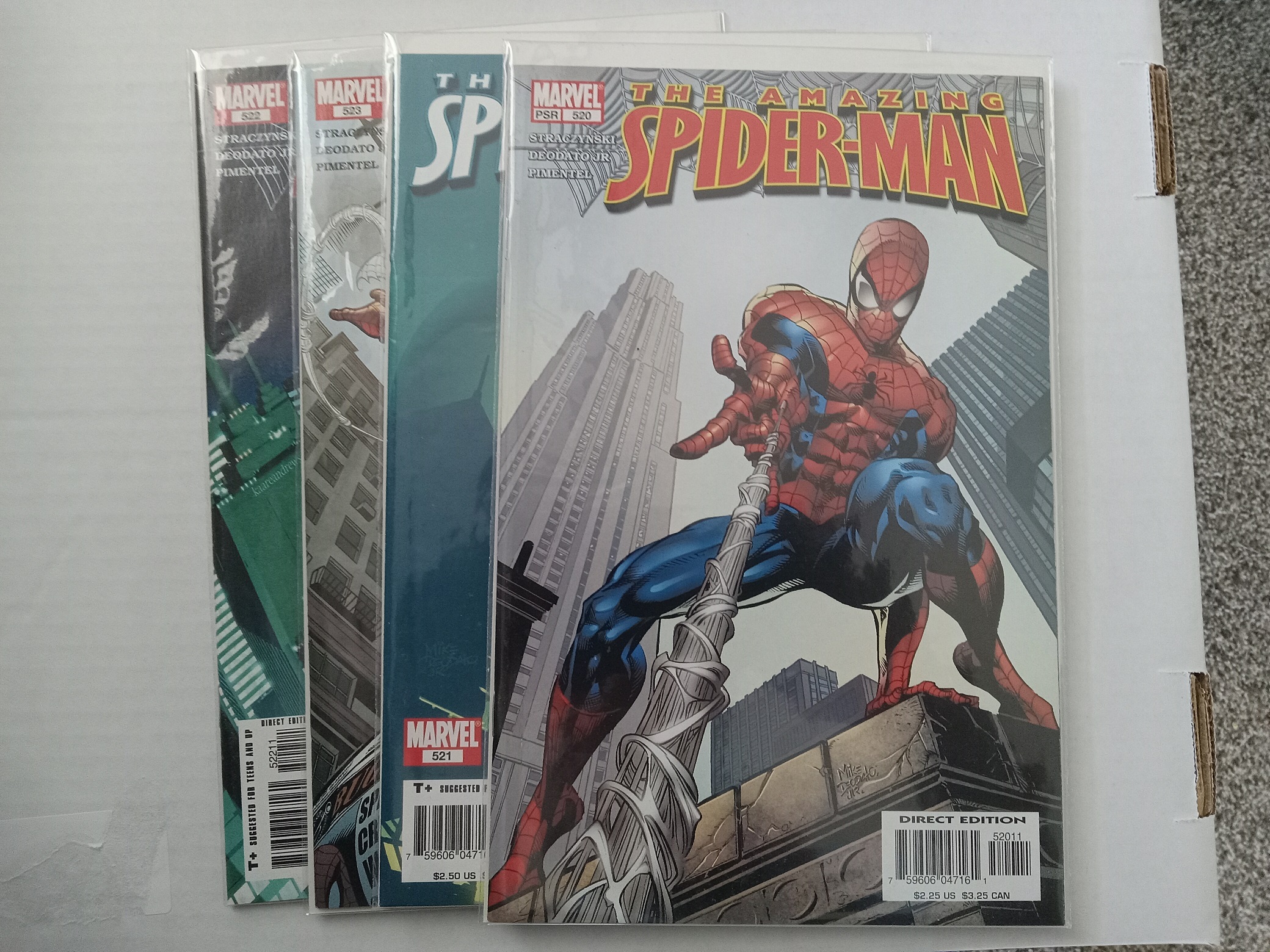 4 Issues of The Amazing Spider-Man Comic Books (Issues 520-523) (Direct Edition)