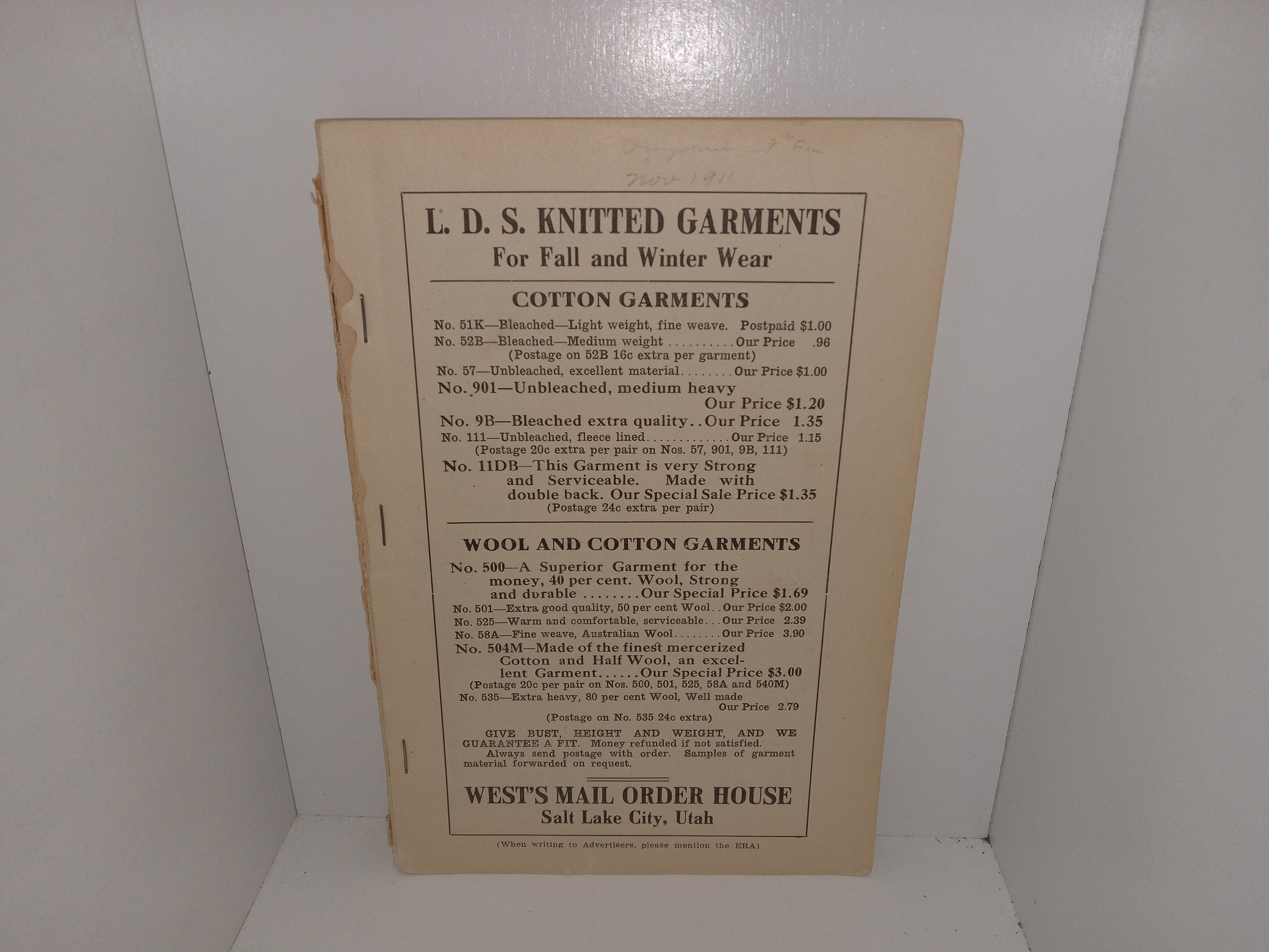 Improvement Era: Vol. 15, No. 1, November, 1911 (1911)