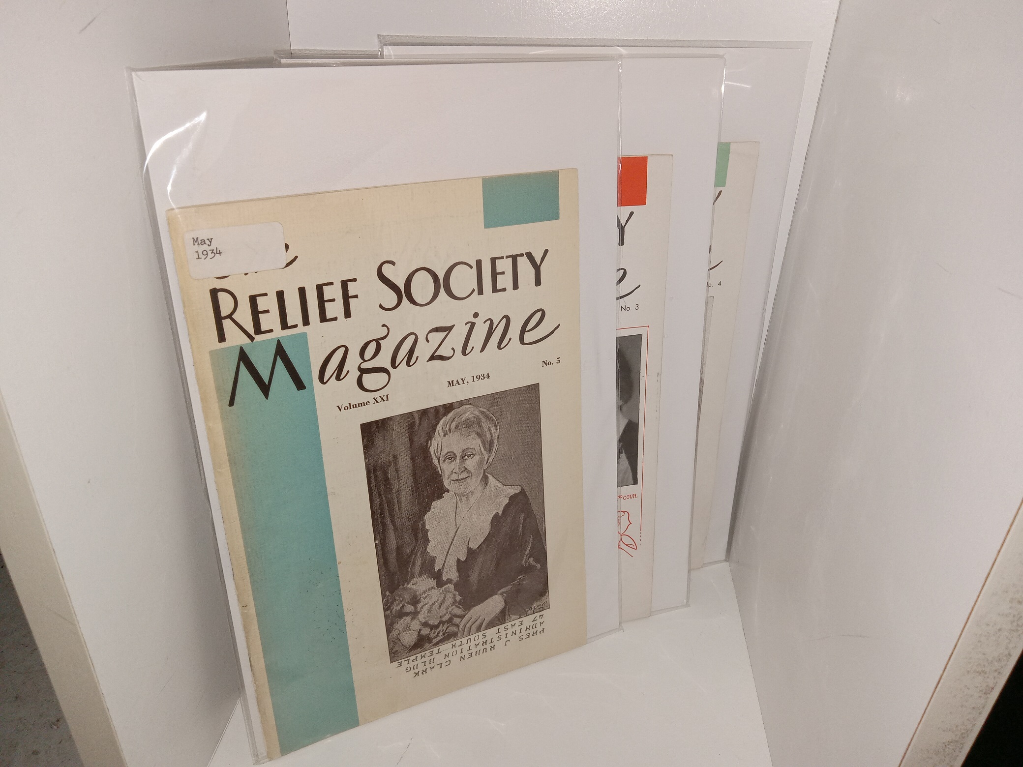 3 Issues of The Relief Society Magazine with Stamped Addresses Showing They Were Sent to Pres. J. Reuben Clark