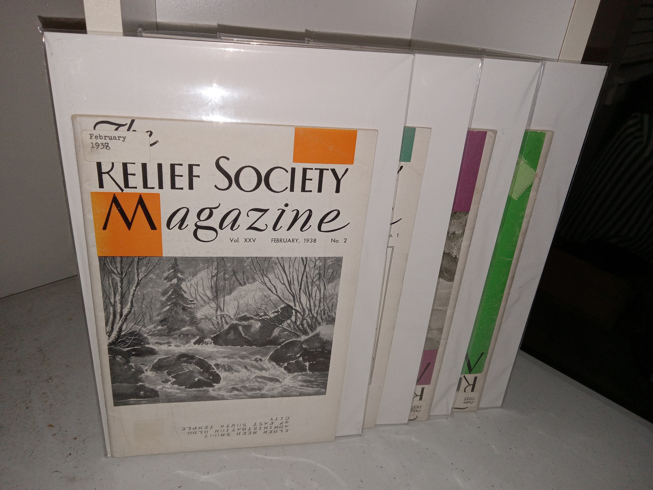 4 Issues of The Relief Society Magazine Address Stamped Showing They Were Sent to Elder/Senator Reed Snoot