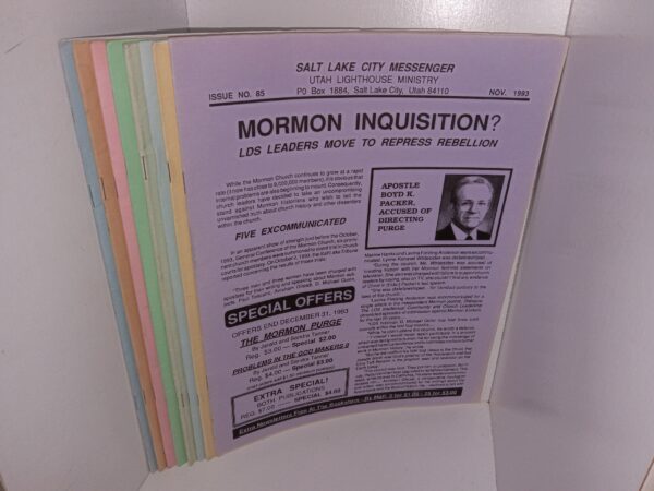 8 Issues of Salt Lake City Messenger, Utah Lighthouse Ministry (See Details)