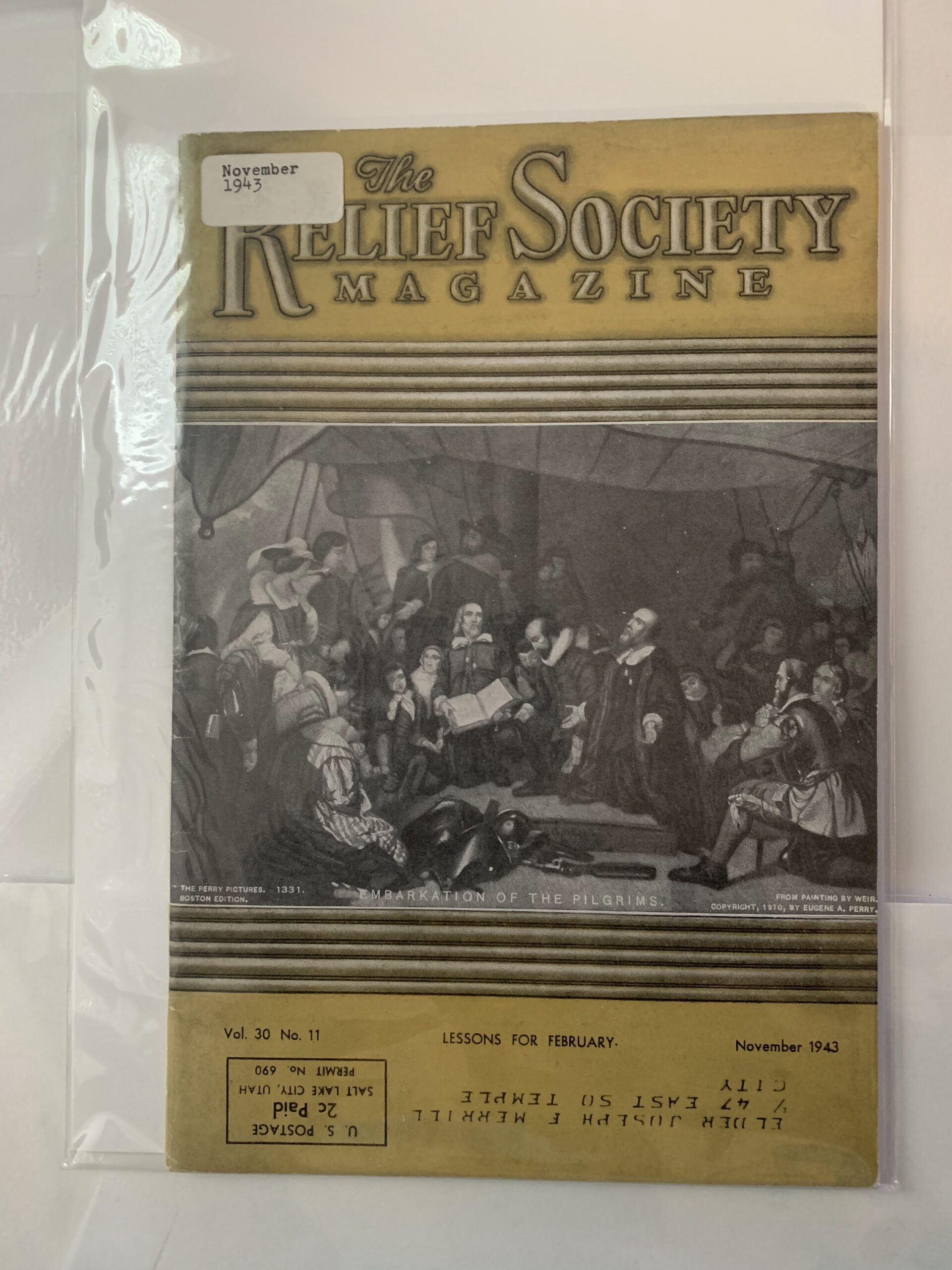 Relief Society Magazine Vol 30 No. 11 November, 1943. Owned by Elder Joseph Merrill