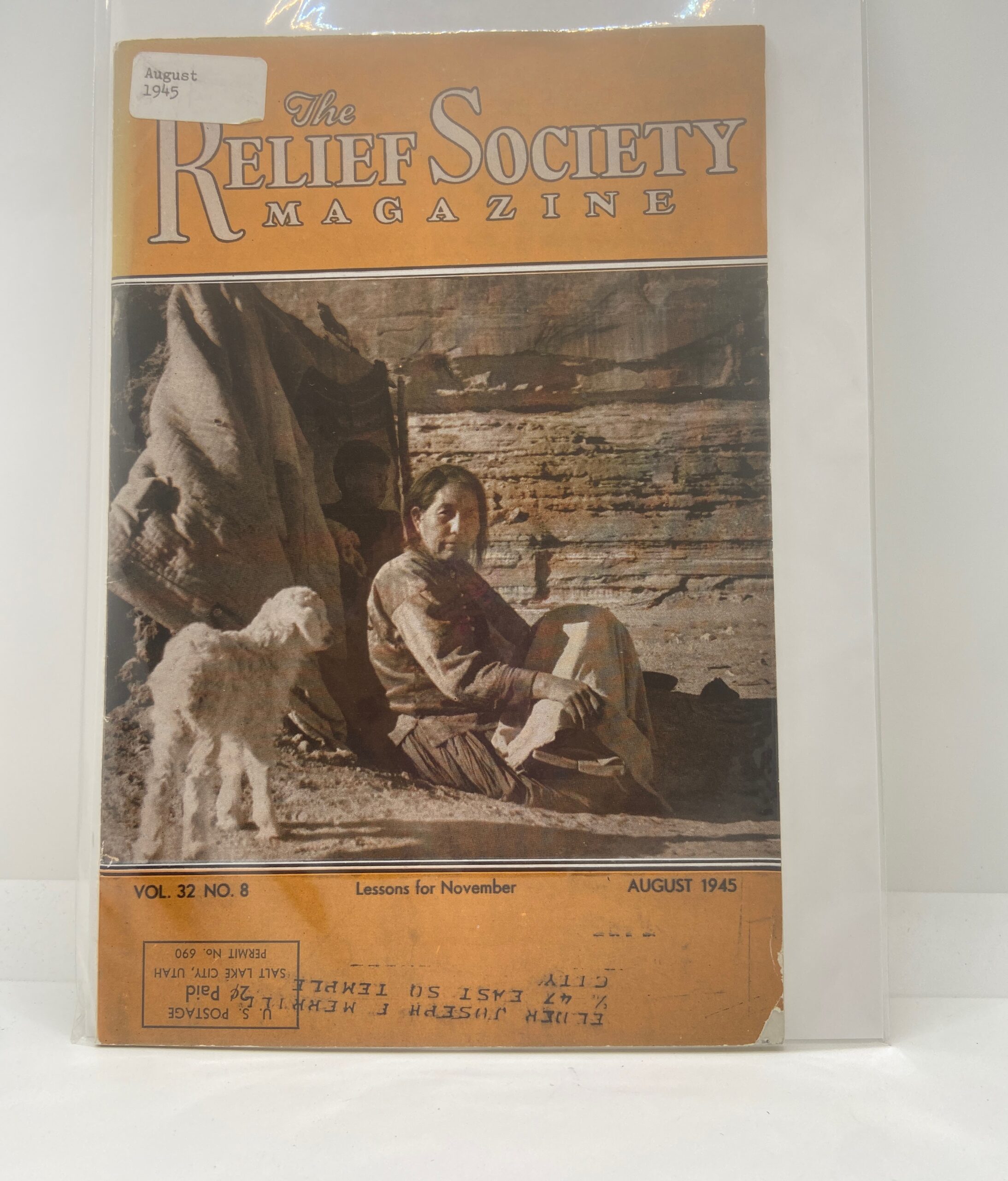 Relief Society Magazine Vol 32 No. 8 August, 1945. Owned by Elder Joseph Merrill