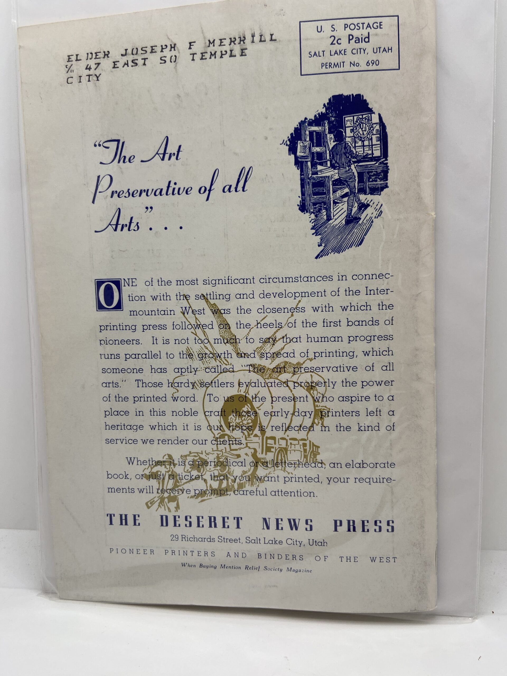 Relief Society Magazine July, 1941. Owned by Elder Joseph Merrill