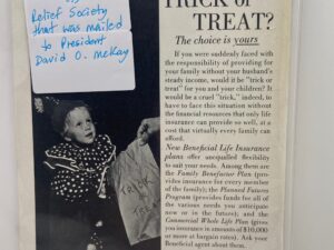 Relief Society Magazine Vol 46 No 10 October, 1959. Owned by Elder David O. McKay 