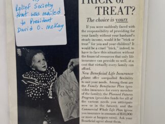 Relief Society Magazine Vol 46 No 10 October, 1959. Owned by Elder David O. McKay 