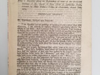1879 — Gospel Message. Being a Discourse, Giving an Explanation of Some of the Prominent Doctrines of The Church of Jesus Christ of Latter-day Saints — Elder William Budge