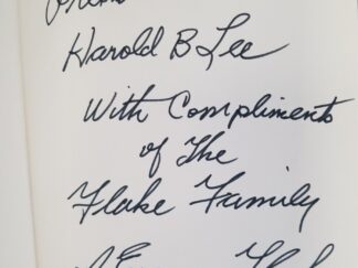 James Madison Flake, Pioneer, Leader, Missionary — S. Eugene Flake — Presented to Pres. Harold B. Lee