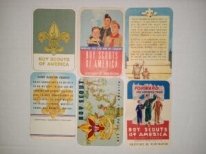 6 Boy Scouting Certification Cards
