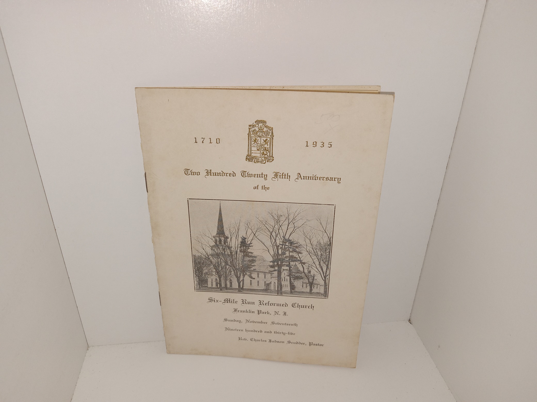 Two Hundred Twenty Fifth Anniversary of the Six-Mile Run Reformed Church (Program) (1935)