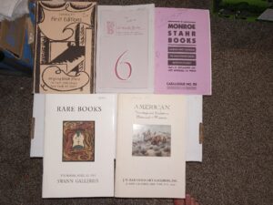 5 Catalogs: Argosy Book Store: Catalog 813, First Editions / Ed Smith Books: 6 / Monroe Stahr Books: Catalogue No. 25 / Swann Galleries: Rare Books, Thursday, April 20, 1995 / American Paintings and Sculpture: Historical—Western: Number 120 (See Details)