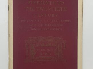 Books from the Fifteenth to the Twentieth Century