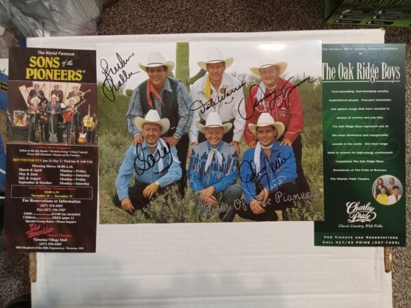 Sons of the Pioneers Signed Photo w/ 2 Flyers (Signed by 5 Members)