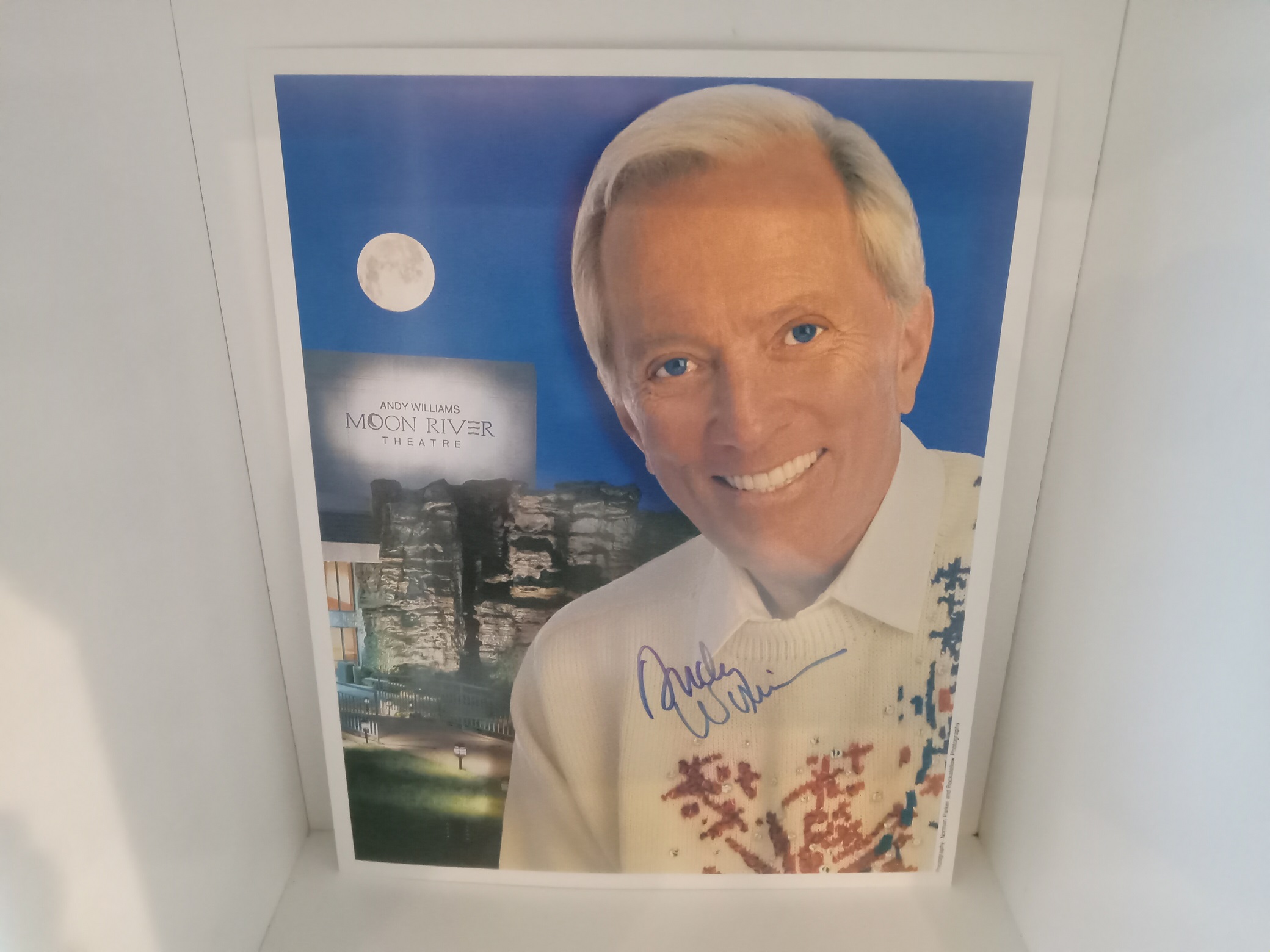 Photograph Signed by Famous Singer Andy Williams w/ Flyer
